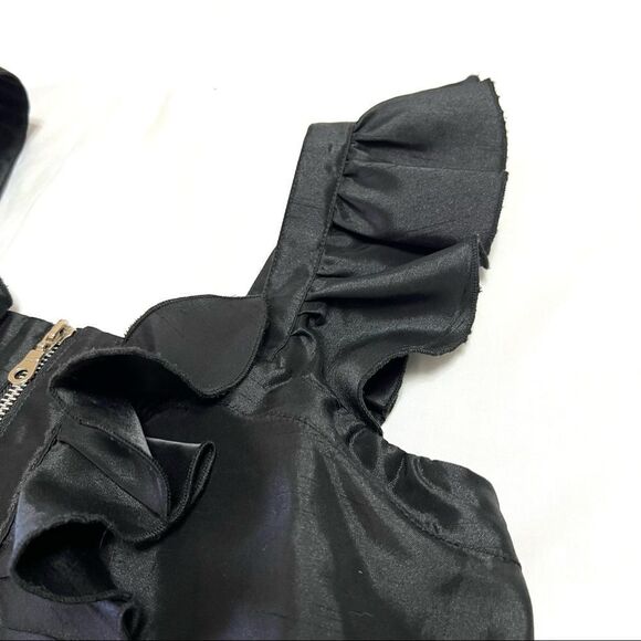 Twelve by Twelve Black Sleeveless Top Ruffle Front Zip Up Size XS - Picture 4 of 10
